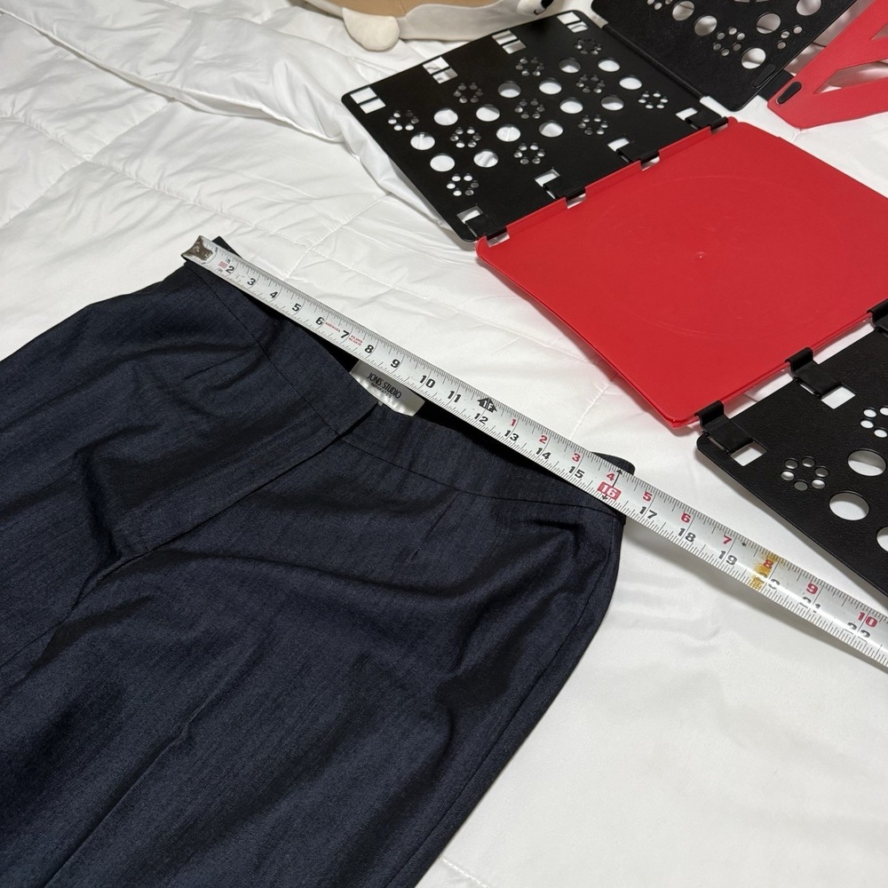 Jones New York Women's Gray Flat Front Straight Leg‎ Dress Pants Stretch 10 - Picture 5 of 9